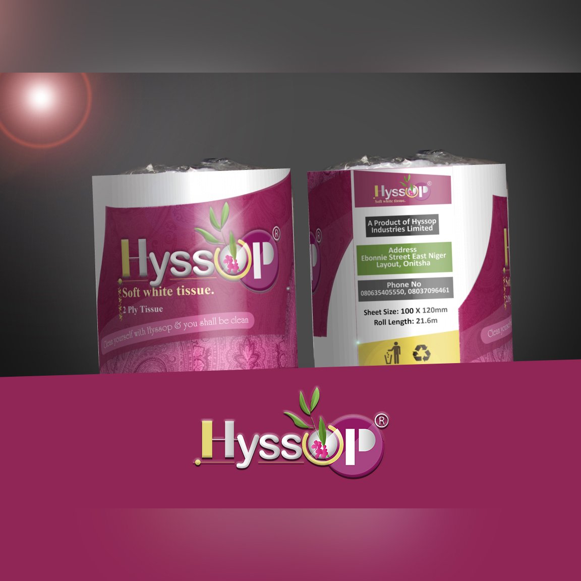 Hyssop Tissue Paper Package Design