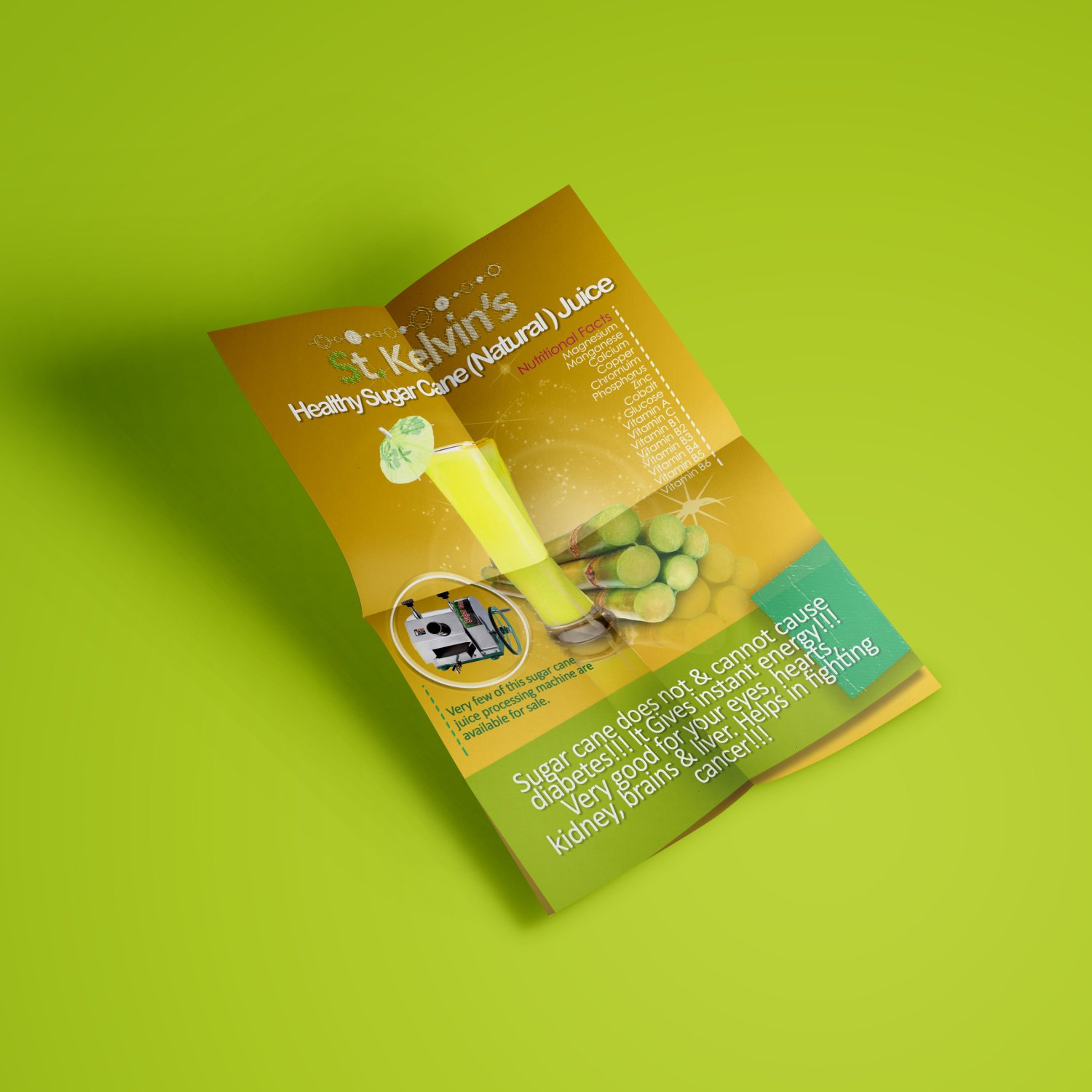 Sugar Cane Juice Flyer Designed & Printed By Ultigraph Designs