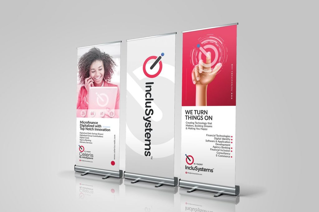 IncluSystems Roll Up Banner Designed by Ultigraph Designs - Part of Brand Collateral of IncluSystems