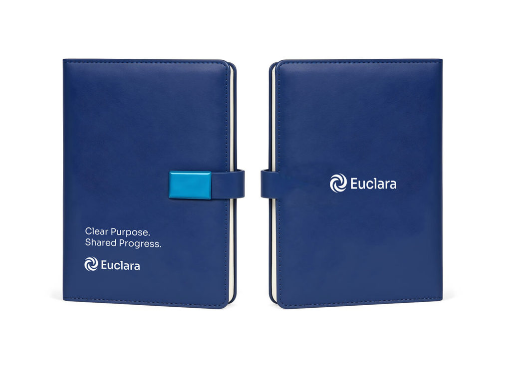 Custom branded PU leather notebook with magnetic clasp by Ultigraph – branded collateral supplier in Nigeria