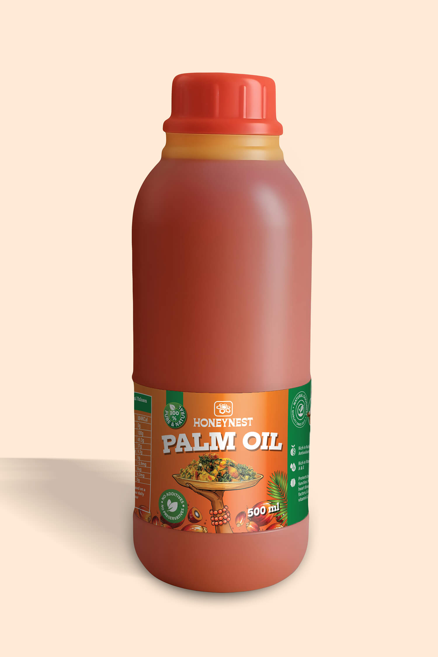 Honeynest Palm Oil Bottle with Label Packaging Design by Ultigraph